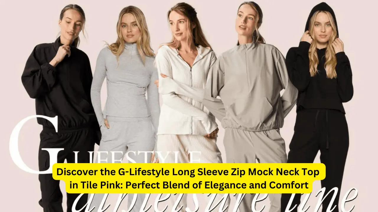 Discover the G-Lifestyle Long Sleeve Zip Mock Neck Top in Tile Pink: Perfect Blend of Elegance and Comfort